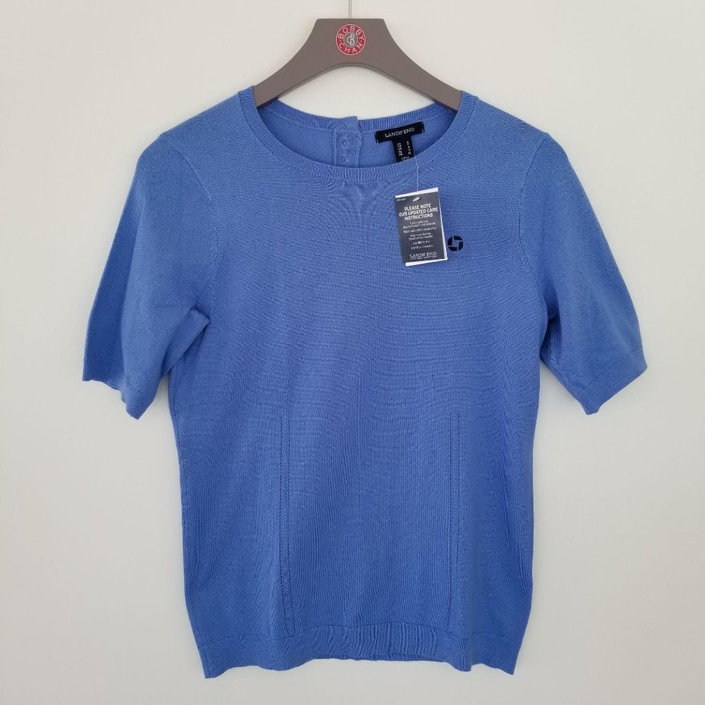 Lands’ End Women’s Short Sleeve Top Blue Size Smal